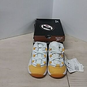 Brand New Reebok Question Mid Basketball Infants Sneakers - White and Yellow F56